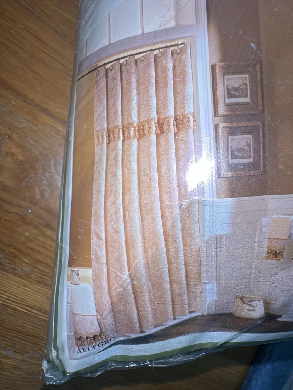 Brand New Tailored Shower Curtain Allegro Elegant Gold Tassles